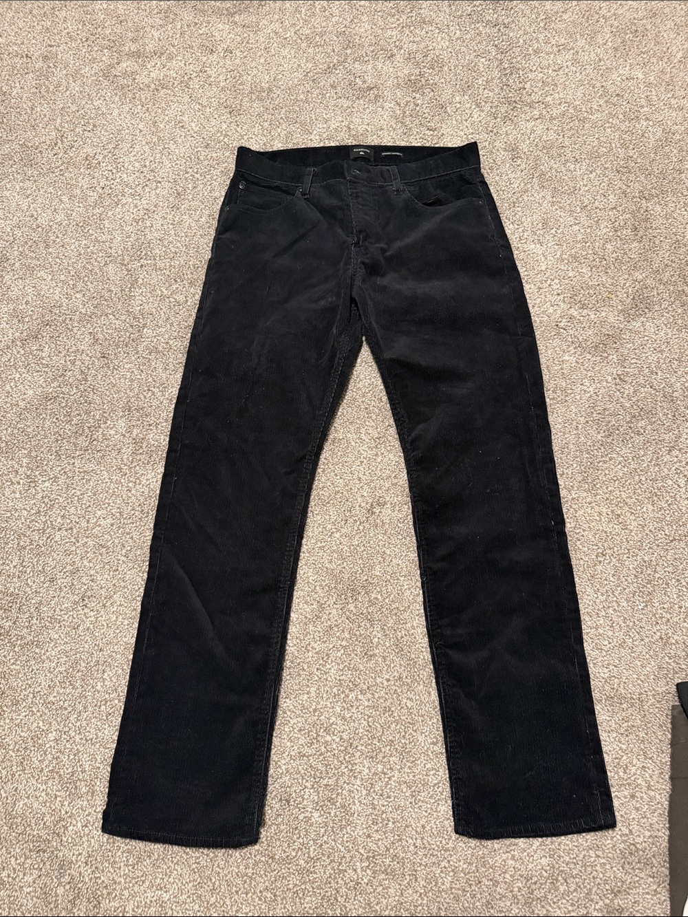 Quiksilver Men's Black Corduroy Straight-Leg Pants